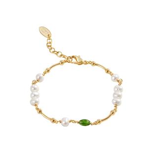 AmberLollipop淡水珍珠手链女轻奢小众宝石手串气质百搭手链