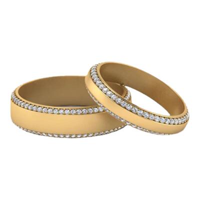 SELENE瑟琳巍18k对戒天然钻石