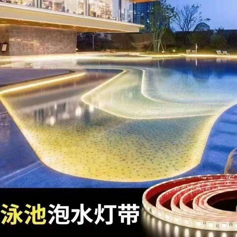 2835防水24vled灯带120泡水软水底实心IP68硅胶条胶滴灌户外灯株