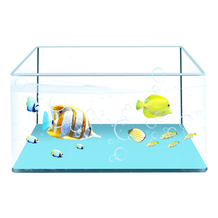 加厚透明热弯长方形玻璃金鱼缸乌龟缸中小型办公桌水族箱造景鱼缸