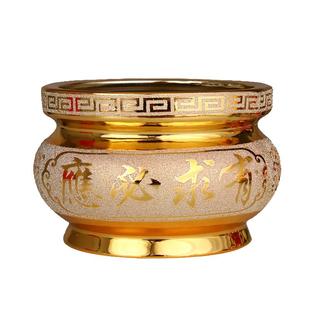 香炉家用室内陶瓷居室供佛财神上香烧香炉佛具沙金大小招财插香碗