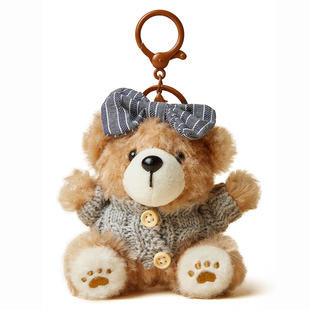 正版可爱背书包包毛绒小熊挂件公仔钥匙扣玩偶高级感情侣挂饰品女