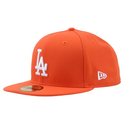 纽亦华5950平沿全封闭棒球帽LA桔