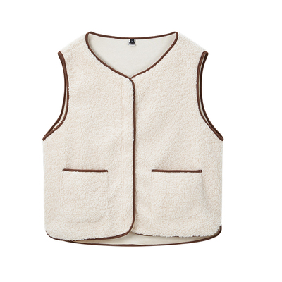 秋冬季羊羔毛马甲女短款大码背心