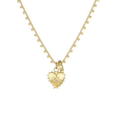 LAZY CIRCLES星芒爱心宝石圈项链女可拆卸吊坠高级质感长款毛衣链