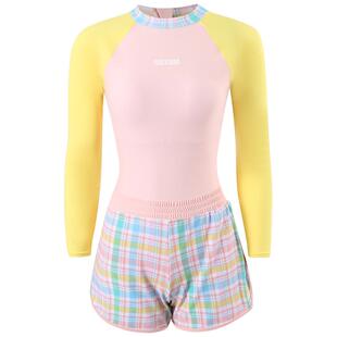 agliondy大码泳衣女微胖女孩遮肉显瘦胖mm2025新款长袖竞速泡温泉