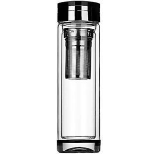 水晶加厚双层玻璃杯男士泡茶水杯透明耐热防烫杯子女车载刻字定制