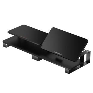 OFH增高架桌面可调节双显示器笔记本电脑增高架台式办公电脑ins风收纳抽屉金属支架