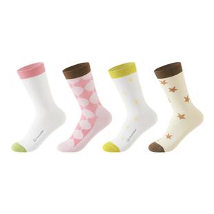【撞色袜】全棉时代女袜中长筒日系可爱学生百搭神器7A抗菌防臭