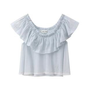 【MARCHEN】蕾虎设计感气质简约假日系列秋冬波子汽水上衣女