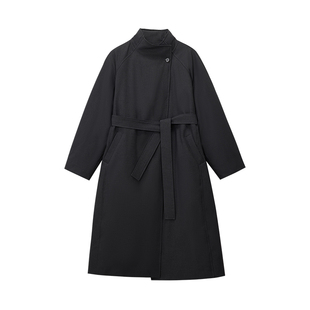 PRE PREWORKS90白鹅绒服 清冷极简风衣廓形立领长款羽绒休闲外套