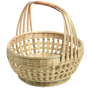 圆竹篮竹编子手提鸡蛋包装篮收纳篮筐蔬菜框购物篮水果篮小菜篮