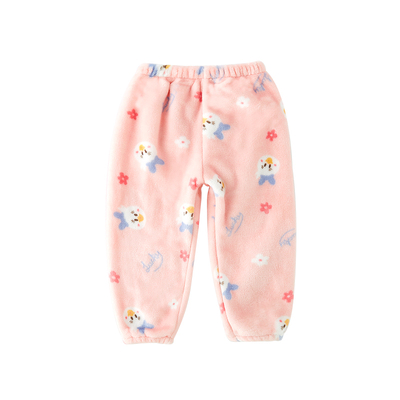 女童睡裤秋冬季珊瑚绒