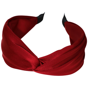 新年酒红~缎面复古甜美发箍头箍宽显白新年发饰头饰港风简约百搭