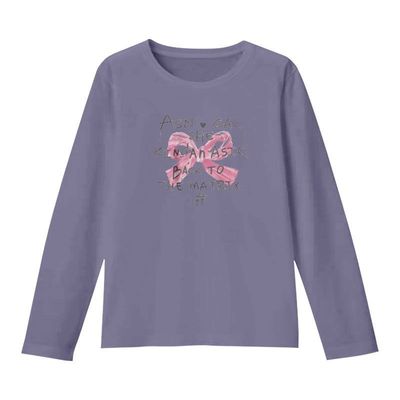 纯棉圆领长袖T恤女新款秋冬