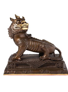 紫铜谛听办公室书房铜摆件铜貔貅