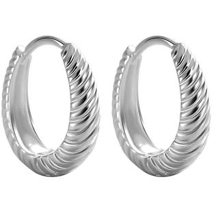 卡伦图925纯银耳环女小众设计感耳钉素圈耳圈高级感耳扣气质耳饰