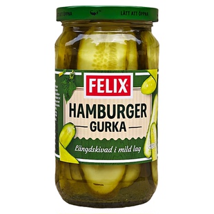 菲力斯北欧风味汉堡酸黄瓜片长条青瓜切片Burger cucumber slices