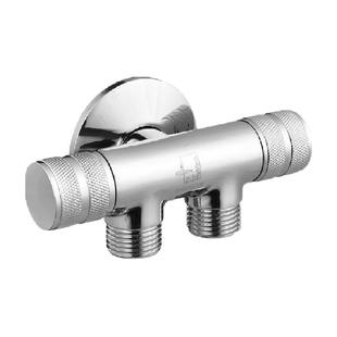 潜水艇一进二出三角阀双开关精铜双用出水双控一分二三头通分水器