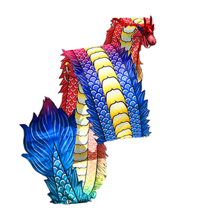 广场舞中老年人男女健身龙带甩彩带中国飞龙钢架龙头舞龙表演道具