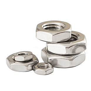 304不锈钢细牙反牙薄螺母左旋左牙反丝螺帽反扣M8M10M12M14M16*1