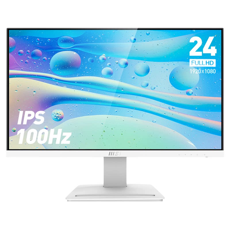 微星24英寸100HZ白色MP243XW台式电脑显示器音响笔记本外接屏幕27
