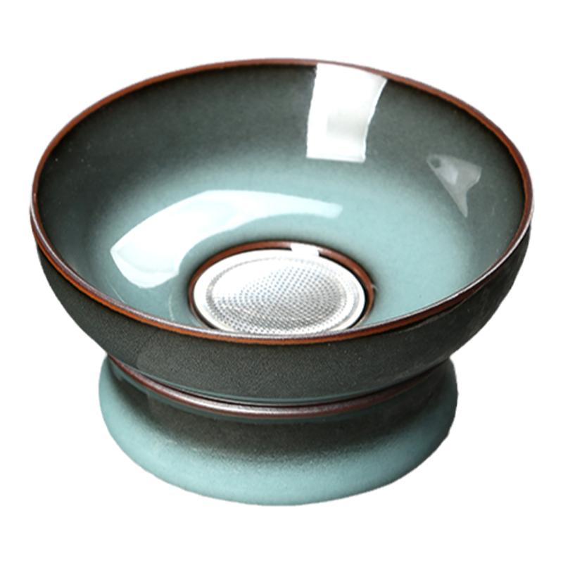 龙泉青瓷哥窑铁胎茶漏