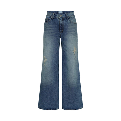 中村一叶同款做旧磨破牛仔裤