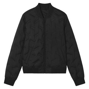 热风女士羽绒服2025年冬季新款轻薄压纹飞行员羽绒服轻薄羽绒外套