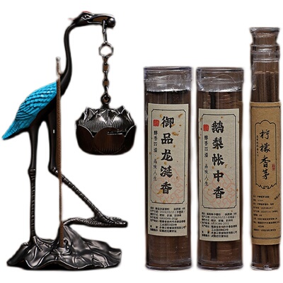 仙鹤莲花香炉合金创意复古摆件无粘粉祥云鹅梨帐中香龙涎柠檬香茅