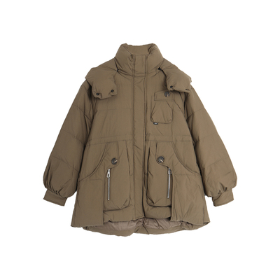 西町村屋立体连帽设计中长款外搭