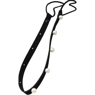 韩国复古进口头饰图腾刺绣民族风发箍铆钉链条欧美弹力细发带发绳