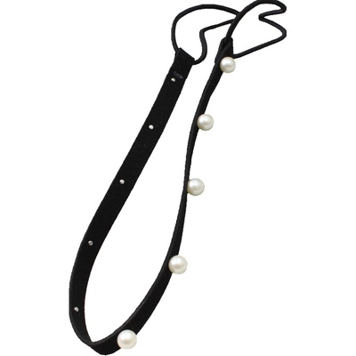 进口头饰图腾刺绣发箍铆钉链条