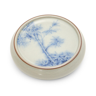 复古青花汝窑陶瓷杯垫茶具盖置茶杯隔热垫茶杯托茶垫壶承茶道配件