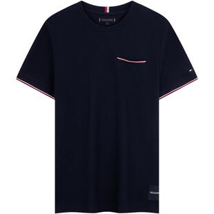 【撞色袖口】Tommy春夏男装纯棉平纹针织圆领短袖T恤03830