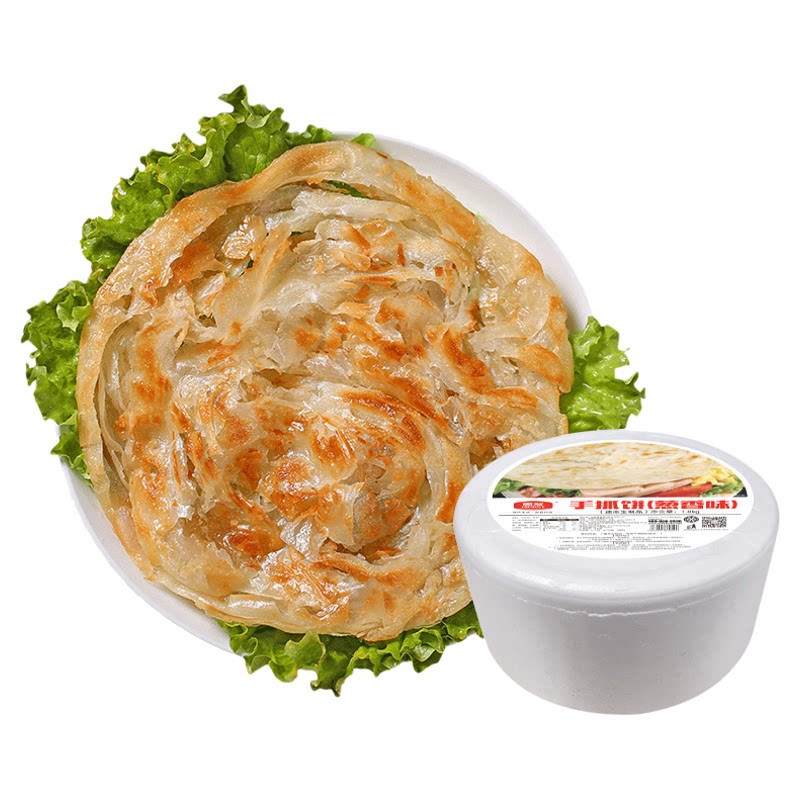 惠发手抓饼30片葱香手抓饼桶装手抓饼家用手抓饼商用速食手抓饼