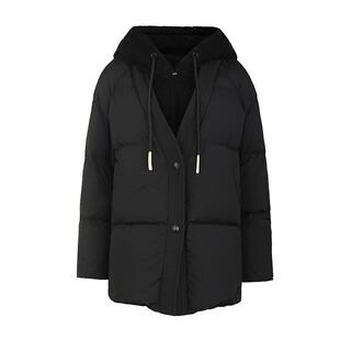 【90%绒】sdeer圣迪奥女装25新品羊羔绒拼接羽绒服S254Z3103