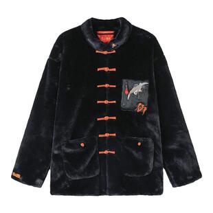 碧海潮生【仙人指路】秋冬新款中国风国潮刺绣保暖毛绒唐装外套