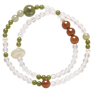 JAY拾韵多宝双层叠戴手串女款白水晶手链轻奢小众精致串珠手饰品