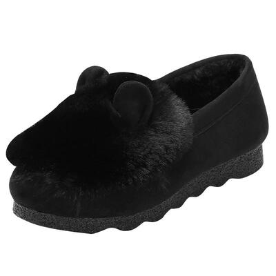 秋冬毛毛鞋加绒保暖豆豆鞋