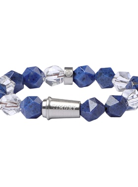 咖啡系列个性蓝线石水晶宝石手串