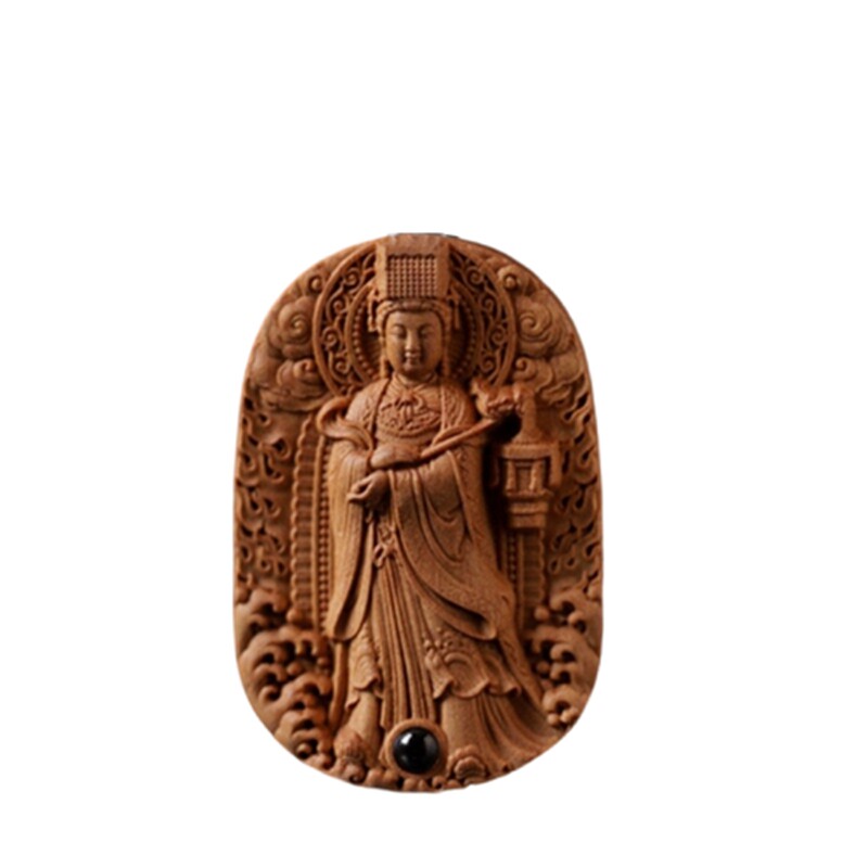 居舍印度老山檀香圣母妈祖吊坠