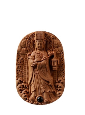 居舍印度老山檀香圣母妈祖吊坠