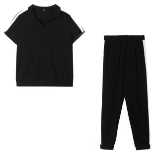 2025年夏装Outlets专柜 HH系列 运动休闲风上衣+九分裤两件套装女