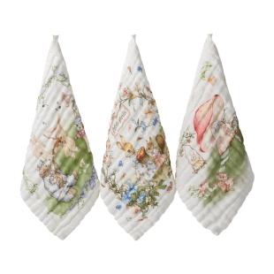 新生婴儿口水巾小方巾宝宝洗澡a类毛巾手帕儿童洗脸专用纱布纯棉