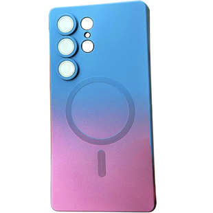 呆芒适用三星Galaxy S24Ultra手机壳s25ultra超火超薄s23磨砂软壳S22磁吸S25防摔蓝粉渐变galaxy女超火保护套