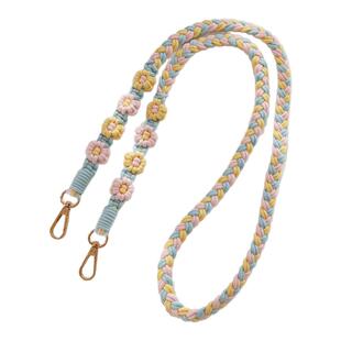 手工编织手机挂绳斜挎手机链花花电话挂绳相机挂脖绳可背包带女款