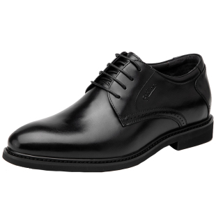 金利来男士皮鞋英伦系带真皮正装商务隐形内增高男鞋婚鞋潮5.5CM