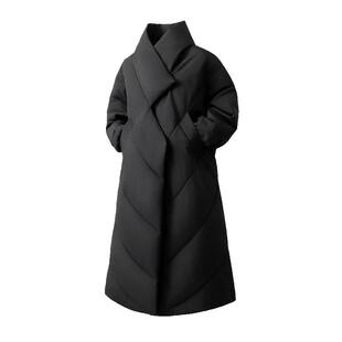 超长款过膝羽绒棉服男cleanfit时尚百搭冬季加厚保暖立领棉衣外套