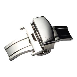 表扣配件蝴蝶折叠双按扣真皮表带扣精钢按手表扣不锈钢表扣10-22